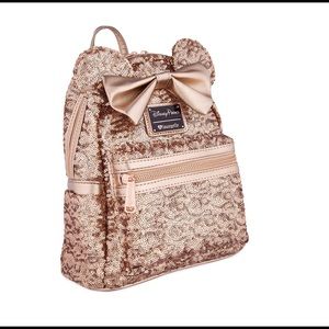 Minnie Mouse Mini Backpack by Loungefly-Rose Gold